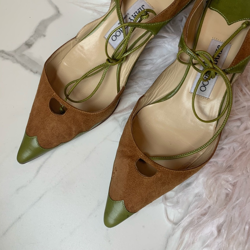 Jimmy Choo London Kitten Heel Pointed Toe Pump Sz 7.5